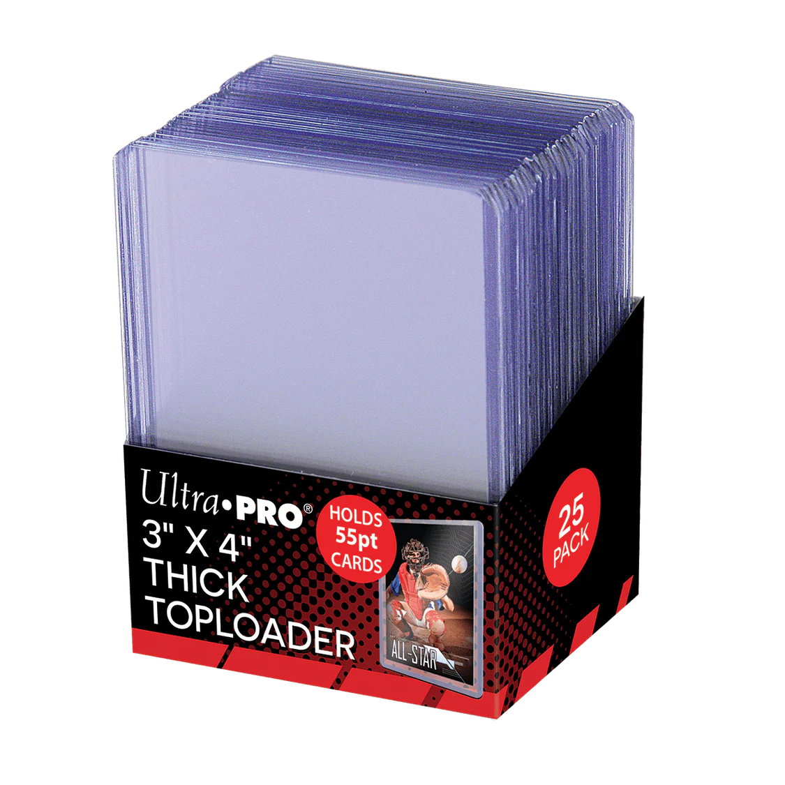 Ultra Pro - Toploaders - 3'' X 4'' Action Packed 55PT Toploaders x25